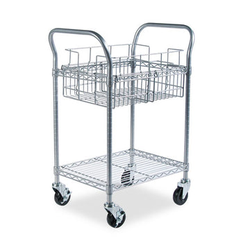 Safco® Wire Mail Cart, 600-lb Capacity, 18.75w X 26.75d X 38.5h, Metallic Gray freeshipping - TVN Wholesale